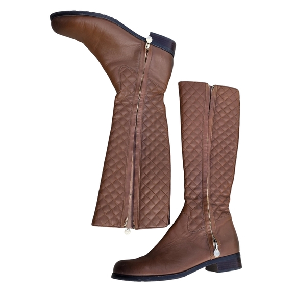 Sole Mani Women's Quilted Gabi Leather Boot In Cognac, Size 9.5M - Picture 10 of 16